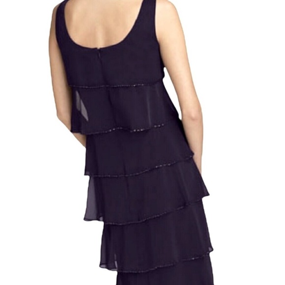Patra Flapper Dress Tiered Chiffon Size 12 Black Fits Like Size 8 LBD - Picture 5 of 11